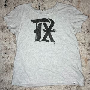 Texas Rangers '47 Brand Distressed Logo Tee Heather Grey